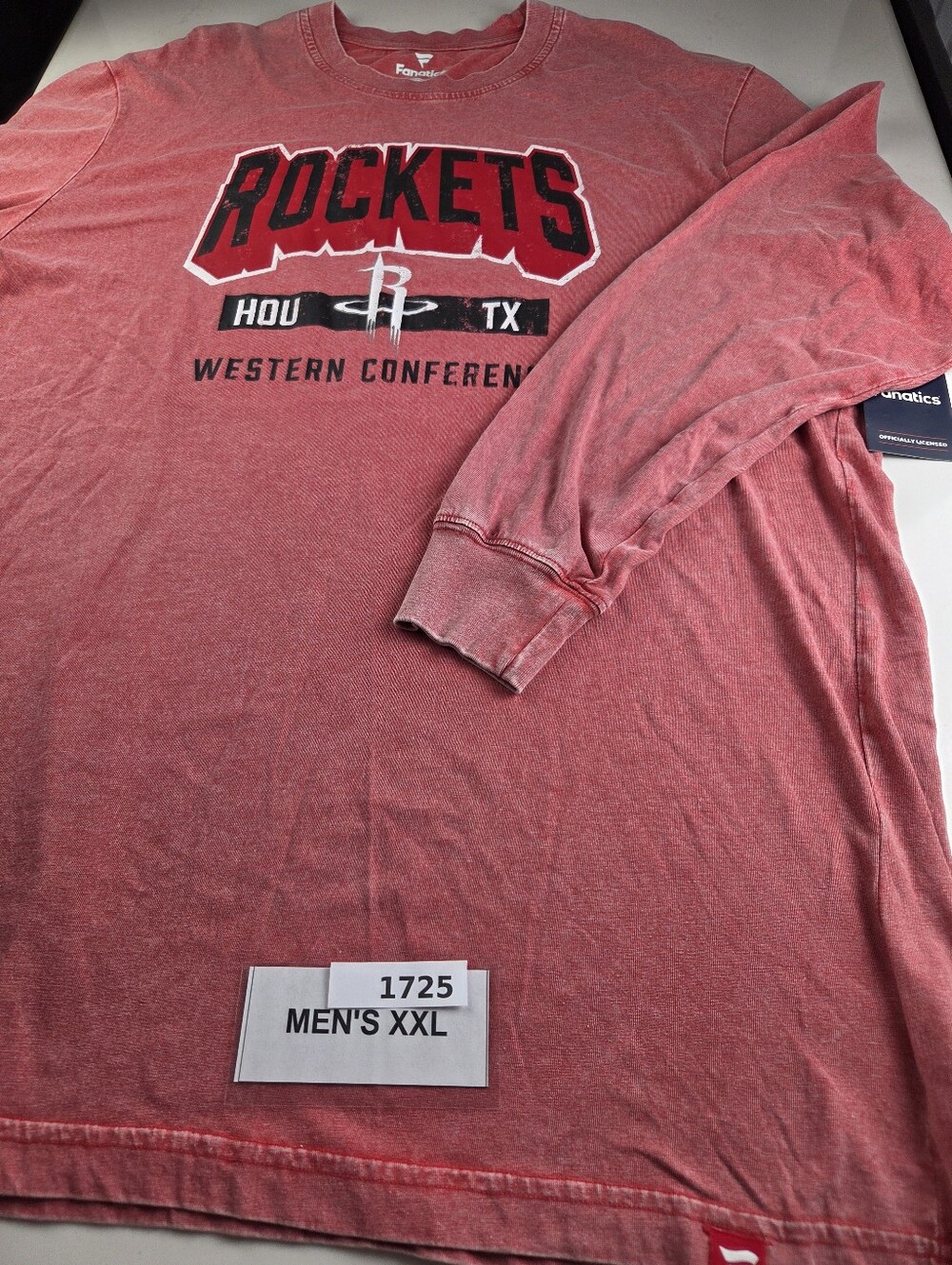 Fanatics Red Houston Rockets Vintage-Style Long Sleeve Tee 1725